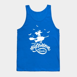 Happy Halloween Beauty Witch Flying Broom Tank Top